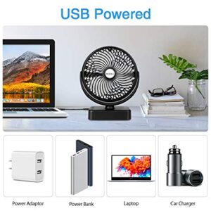 Camping Fan with LED Lights 7-Inch, Rechargeable 5000mAh Tent Fan Battery Operated/USB Personal Fan for Camping RV BBQ Travel Home Office Desk Indoor Outdoor...