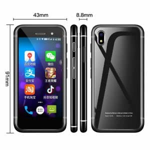 iLight Mini Smartphone XS, World's Smallest 10+ Android Phone 4G LTE, Super Small 2.5" Touch Screen. Global Unlocked - Great for Kids. Pocket Phone Gift. 1GB RAM / 8GB ROM. Tiny iPhone 10s Look Alike