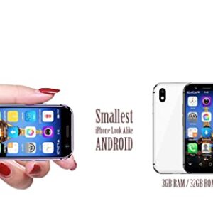 iLight Mini Smartphone XS, World's Smallest 10+ Android Phone 4G LTE, Super Small 2.5" Touch Screen. Global Unlocked - Great for Kids. Pocket Phone Gift. 1GB RAM / 8GB ROM. Tiny iPhone 10s Look Alike