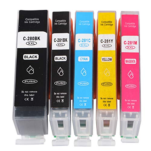 VineonTec Compatible Ink Cartridge Replacement for Canon PGI-280XXL CLI-281XXL Compatible with PIXMA TR7520 TR8520 TS6120 TS6220 TS8120 TS8220 TS9120 TS9520 TS6320 TS9521C Printer