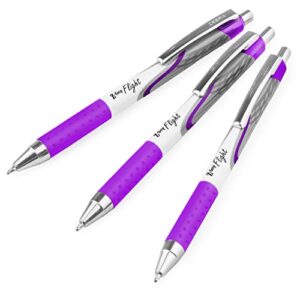 zebra classic z-grip flight ballpoint pens - 1.2mm - purple - pack of 3