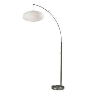 adesso 5024-22 corinne arc lamp, 80 in, 1 x 100w, brushed steel, 1 floor lamp