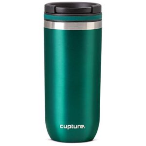 cupture twist-top vacuum-insulated stainless steel travel mug, 16 oz, emerald green