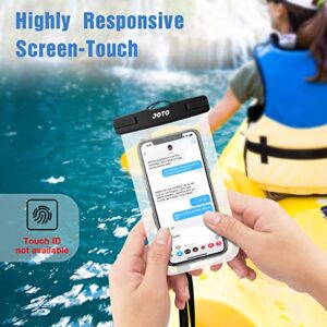 JOTO 4 Pack Universal Waterproof Case Phone Pouch Holder, IPX8 Underwater Cell Phone Dry Bag for iPhone 14 13 12 11 Plus Pro Max XS XR X 8 7, Galaxy S21 S20 S10 S9 Note Pixel Up to 7.0"-4Clear