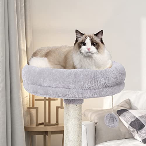 MIAO PAW 6Cat Tree Tower Condo Sisal Post Scratching Furniture Activity Center Play House Cat Bed Grey