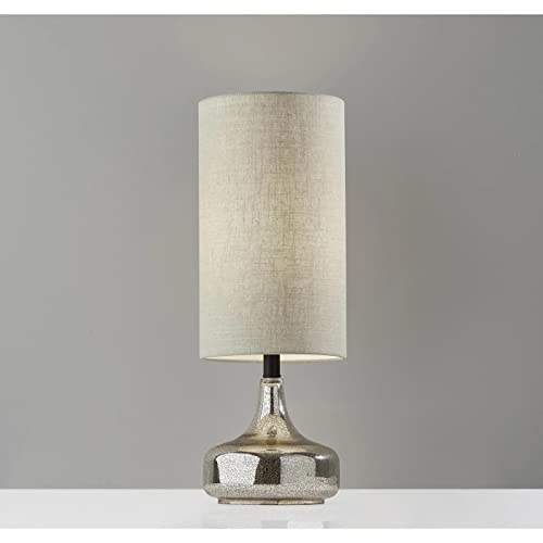 Adesso 1551-01 Cassandra Table Lamp, 23.75 in, 60W, Cracked Mercury Glass/Black, 1 Table Lamp