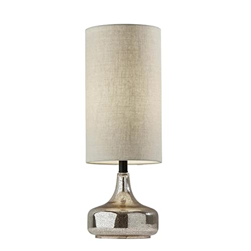 Adesso 1551-01 Cassandra Table Lamp, 23.75 in, 60W, Cracked Mercury Glass/Black, 1 Table Lamp