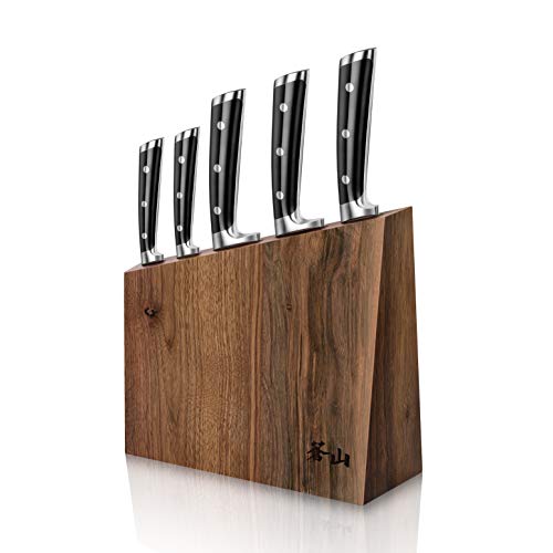 Cangshan TS Series 1024876 Swedish 14C28N Steel Forged 6-Piece Knife Block Set, Walnut