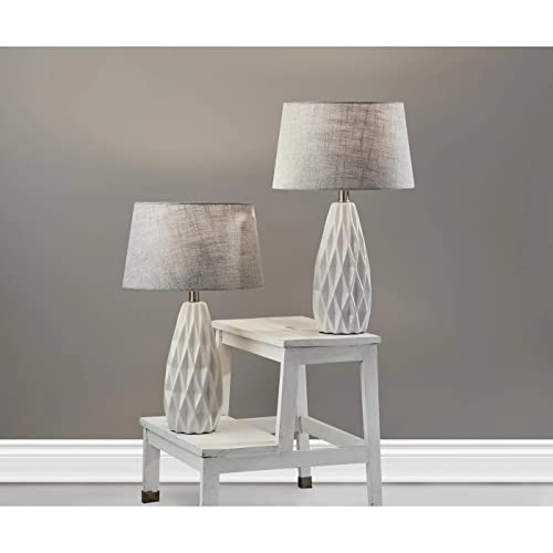 Adesso SL1149-02 Joan Table Lamp Set, 22.5 in., 100W, White Finish, 2 Metal Lamps