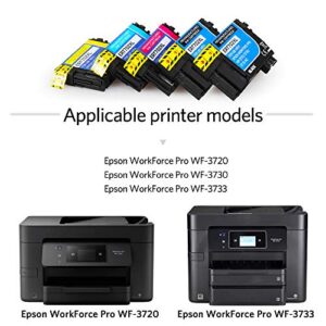 Leize Remanufactured Ink Cartridge Replacement for Epson 702XL 702 XL T702XL use for Workforce Pro WF-3720 WF-3730 WF-3733 (2 Black 1 Cyan 1 Magenta 1 Yellow,5-Pack)