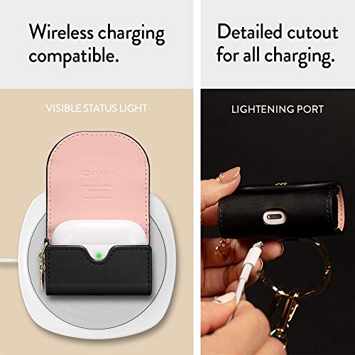 CYRILL Mini Bag Compatible with Airpods Pro Case (2019), Airpods Pro 2 Case (2022) for Women, Cute Leather Airpods Pro/Pro 2 Case Cover with Crossbody Strap - Black