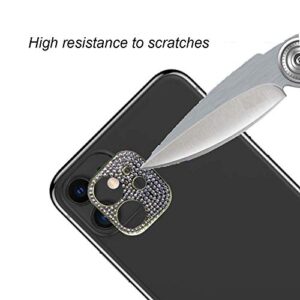 LUOWAN [2 Pack] Bling Crystal Camera Lens Protector Compatible with iPhone 11/iPhone 12 Mini, Rear Camera Cover 3D Bling Diamond Lens Cover(Silver)