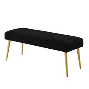 ball & cast upholstered bench, 44"w, black