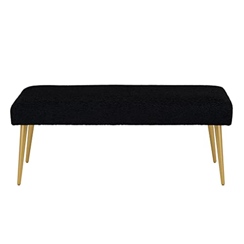 Ball & Cast Upholstered Bench, 44"W, Black