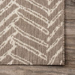 nuLOOM Macklin Herringbone Indoor/Outdoor Area Rug, 5' 3" x 7' 6", Brown