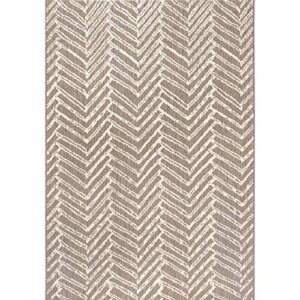 nuLOOM Macklin Herringbone Indoor/Outdoor Area Rug, 5' 3" x 7' 6", Brown