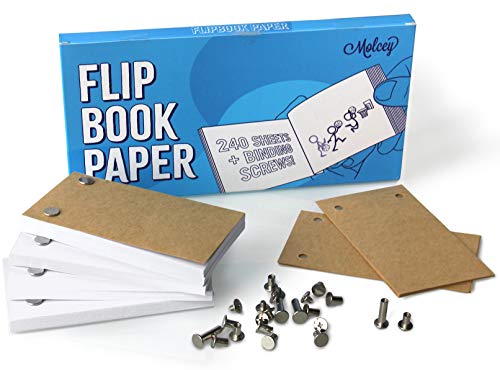 Blank Flip Book Paper with Holes - 240 Sheets (480 Pages) Flipbook Animation Paper : Works with Flip Book Kit Light Pads : for Drawing, Sketching Supplies/Comic Book Kit - Drawing Paper Animation Kit