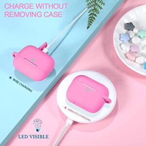 Night-Glow AirPods Pro Case Cover, Hamile Silicone Cases with Keychain Accessories for Apple Airpod Pro 1st/2nd Case 2019 2022, Women Men