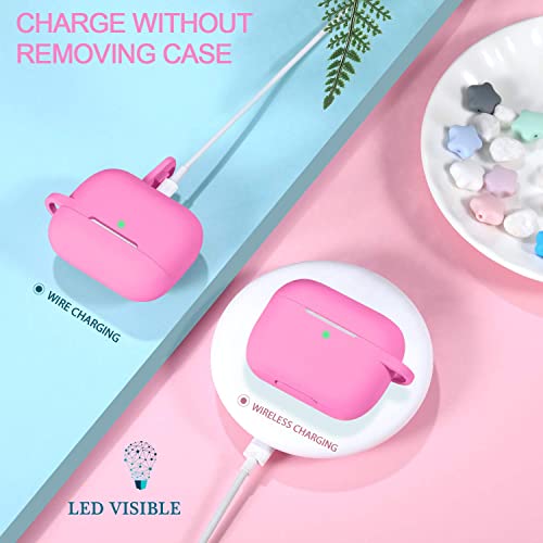 Night-Glow AirPods Pro Case Cover, Hamile Silicone Cases with Keychain Accessories for Apple Airpod Pro 1st/2nd Case 2019 2022, Women Men