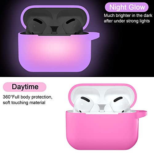 Night-Glow AirPods Pro Case Cover, Hamile Silicone Cases with Keychain Accessories for Apple Airpod Pro 1st/2nd Case 2019 2022, Women Men