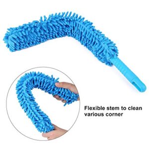 Car Wheel Brush, 16.8 Inch Easy Reach Long Wheel and Rim Tire Brush Soft Microfiber Cleaning Brush, Car Wash Tool