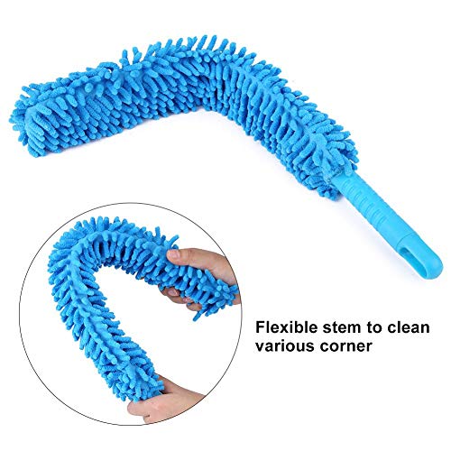 Car Wheel Brush, 16.8 Inch Easy Reach Long Wheel and Rim Tire Brush Soft Microfiber Cleaning Brush, Car Wash Tool