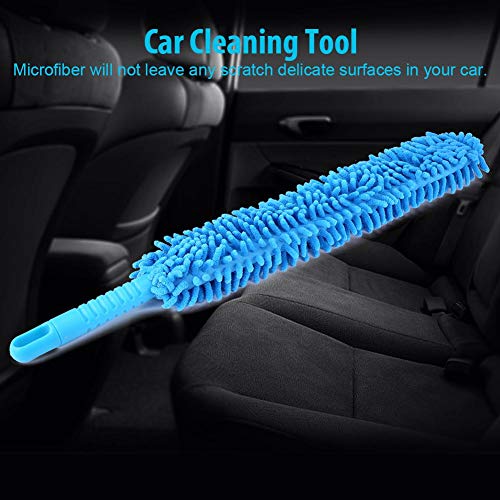 Car Wheel Brush, 16.8 Inch Easy Reach Long Wheel and Rim Tire Brush Soft Microfiber Cleaning Brush, Car Wash Tool