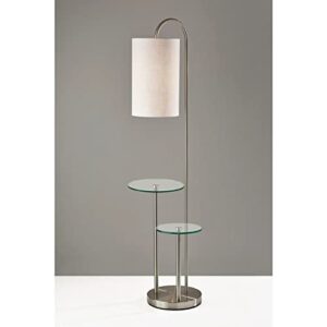 Adesso 4008-22 Leonard Shelf Floor Lamp, 66 in, 100W, Brushed Steel, 1 Home Decor Lighting