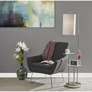 Adesso 4008-22 Leonard Shelf Floor Lamp, 66 in, 100W, Brushed Steel, 1 Home Decor Lighting