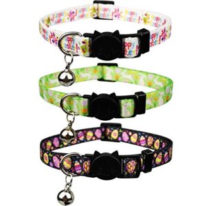lamphyface 3 pack easter cat collar with bell breakaway adjustable