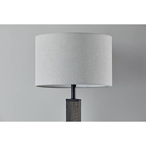 Adesso 3497-01 Kona Table Lamp, 27.75 in, 100W Type A Bulb (Not Included), MDF w/Black Washed Wood PVC Veneer & Black Metal Accents, 1 Table Lighting