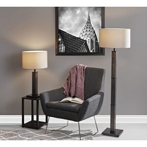 Adesso 3497-01 Kona Table Lamp, 27.75 in, 100W Type A Bulb (Not Included), MDF w/Black Washed Wood PVC Veneer & Black Metal Accents, 1 Table Lighting