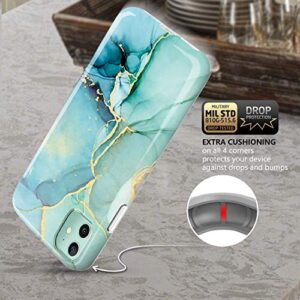 luolnh Compatible with iPhone 11 Case,iPhone 11 Marble Case,Brilliant Design Shockproof Flexible Soft Silicone Rubber TPU Bumper Cover Skin Case for iPhone 11 6.1 inch 2019 -Abstract Mint