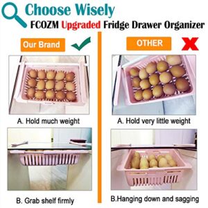 Fridge Drawer Organizer, 3 Pack Retractable Drawer Refrigerator Storage Box, Small Under Fridge Shelf Baskets, Pull Out Bins, Fridge Shelf Holder Storage Box,Fit for Fridge Shelf Under 0.6 inch Thick