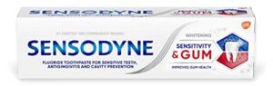 dual action sensodyne toothpaste sensitivity & gum, mint, 3.4 oz (pack of 2)