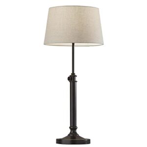 adesso sl1150-01 mitchell table lamp set, 24.5-32.5 in, 100w, antique black finish, 2 metal lamps