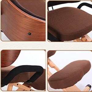 Autopeck Ergonomic Kneeling Chair Posture Wooden Back Office Seat Thick Wood Adjustable Suitable Stool Design Home Healthy Support Improved Knee