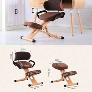 Autopeck Ergonomic Kneeling Chair Posture Wooden Back Office Seat Thick Wood Adjustable Suitable Stool Design Home Healthy Support Improved Knee