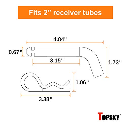 TOPSKY Trailer Hitch Ball Mount with 2-inch Ball & Hitch Pin, Fits 2-inch Receiver