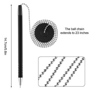 10 Pieces Secure Pen with Adhesive Pen Chain and Security Pen Holder for Home Office Supplies (Black Ink)