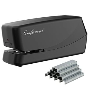 craftinova electric stapler,automatic stapler,including 2000 staples and 1 adapters,electric stapler heavy duty can store 210 staples，ac or battery powered stapler heavy duty, 25 sheet capacity.