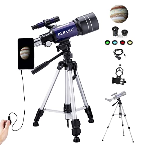 Telescope for Kids & Adults Astronomy - 70mm Aperture 300mm Refractor Telescope for Astronomy Beginners