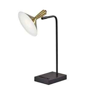 adesso 4262-01 lucas led desk lamp with smart switch, 21.75 in, 6w integrated led, black w/antique brass, 1 table lamp
