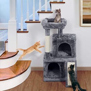 Yaheetech 36in Cat Tree Cat Tower Cat Condo Play House Climber Stand Furniture w/Scratching Post, Plush Perch, Dangling Ball, Two Condo and Ramp, Suit for Kittens, Cats and Pet