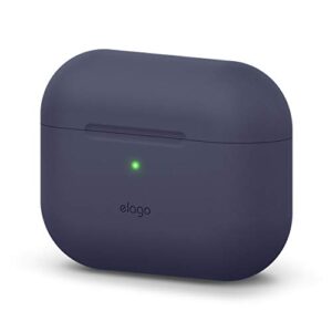 elago original case compatible with apple airpods pro case - protective silicone cover, anti-slip coating, precise cutout, supports wireless charging (jean indigo)