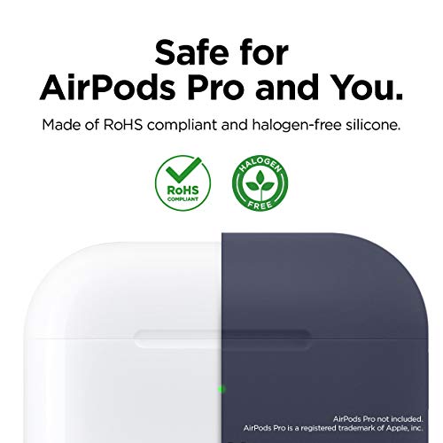 elago Original Case Compatible with Apple AirPods Pro Case - Protective Silicone Cover, Anti-Slip Coating, Precise Cutout, Supports Wireless Charging (Jean Indigo)