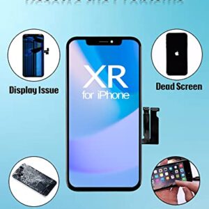 Ayake for iPhone XR Screen Replacement, Full Assembly Retina LCD Touch Display Digitizer with Repair Tools for A1984, A2105, A2106, A2108 True Tone Programmable Black