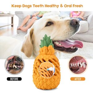 Cullaby Pineapple Dog Chew Toys for Aggressive Chewer - Indestructible Interactive Treat Toys for Large Medium Small Dogs - Fun to Chew (Small)