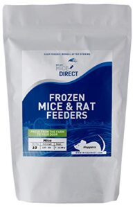micedirect frozen hopper mice feeders baby ball pythons & red tail boas, sub adult milks (10 count)