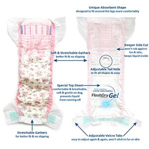 Disposable Dog Diapers with FlashDry Gel Technology - M, 32 Count